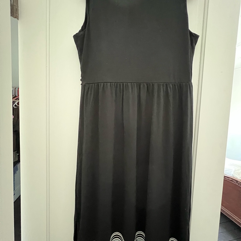 EUC J Jill Wearever Collection Wrap Style Maxi Dress; Black Havana Floral - Picture 3 of 8